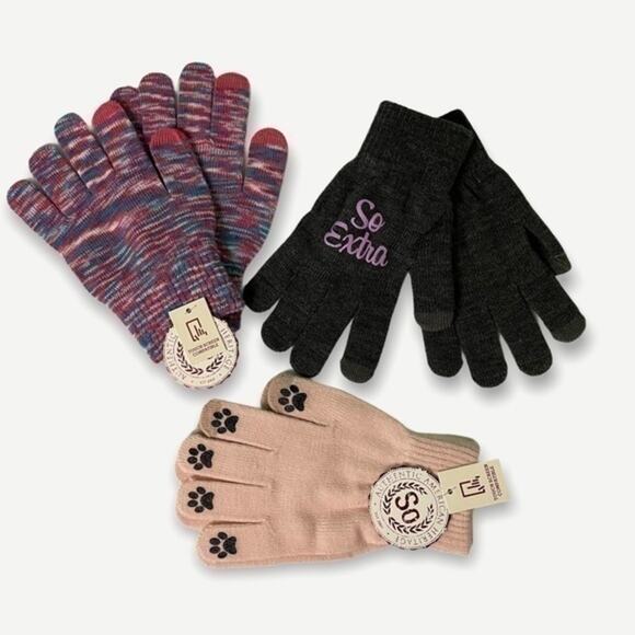 SO Women’s Texting Gloves 3 Pack Bundle - Picture 1 of 4